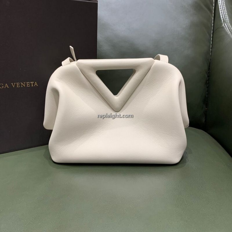 BOTTEGA VENETA-658476 보테가 베네타 화이트 포인트 스몰 탑 핸들 백