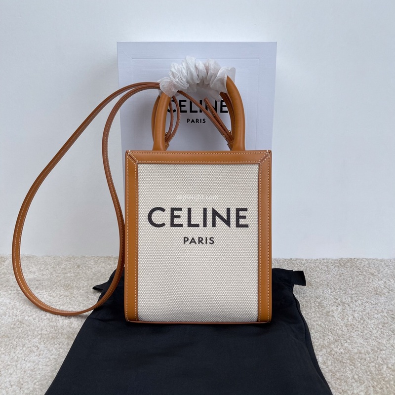 CELINE-193302 셀린느 내추럴 캔버스 프린트 미니 버티컬 카바스 백