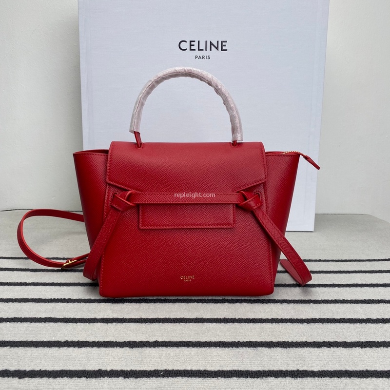 CELINE-189003 셀린느 레드 나노 벨트 백