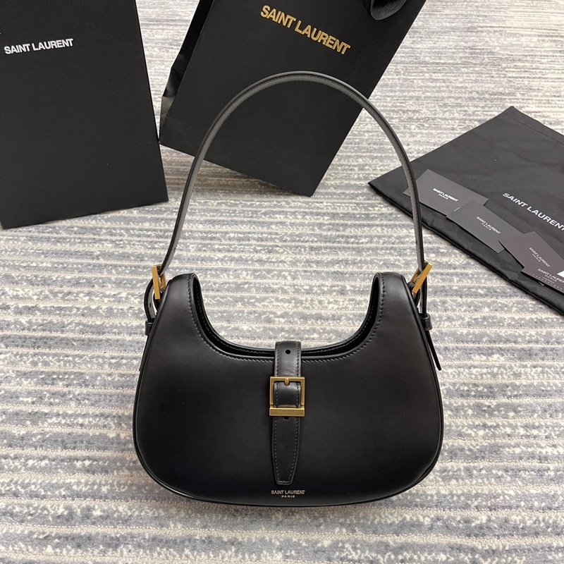 SAINT LAURENT-672615 생 로랑 블랙 송아지 가죽 LE FERMOIR 호보백