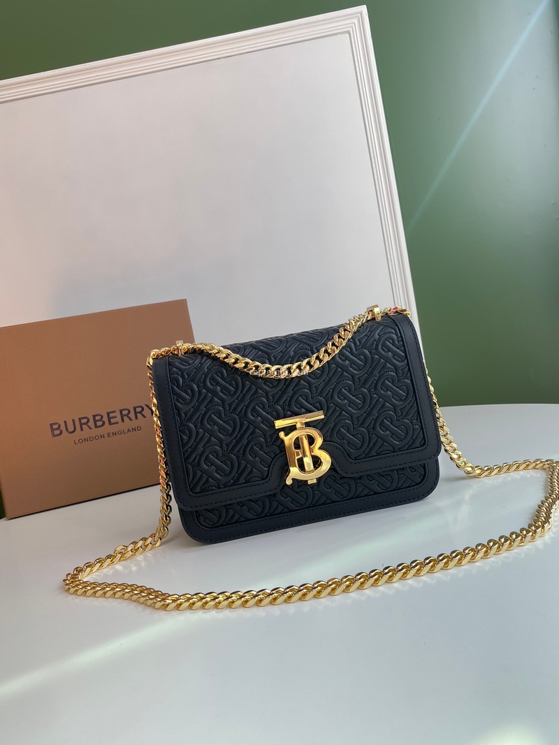 BURBERRY-80104511 버버리 블랙 모노그램 송아지 가죽 미디엄 TB 백