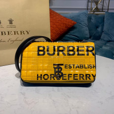 BURBERRY-80213081 버버리 옐로우 스몰 호스페리 프린트 퀼팅 롤라백