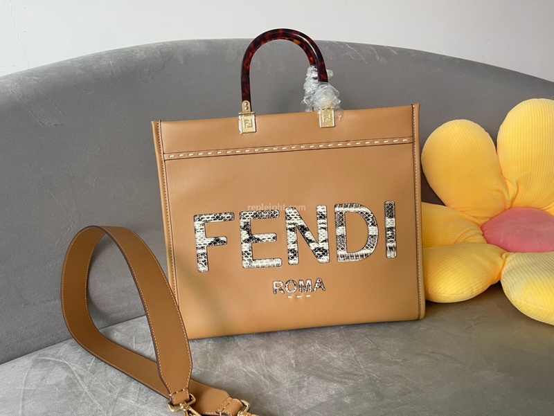 FENDI-8BH386 펜디 브라운 펜디 엘라프 선샤인 미디엄 쇼퍼 백