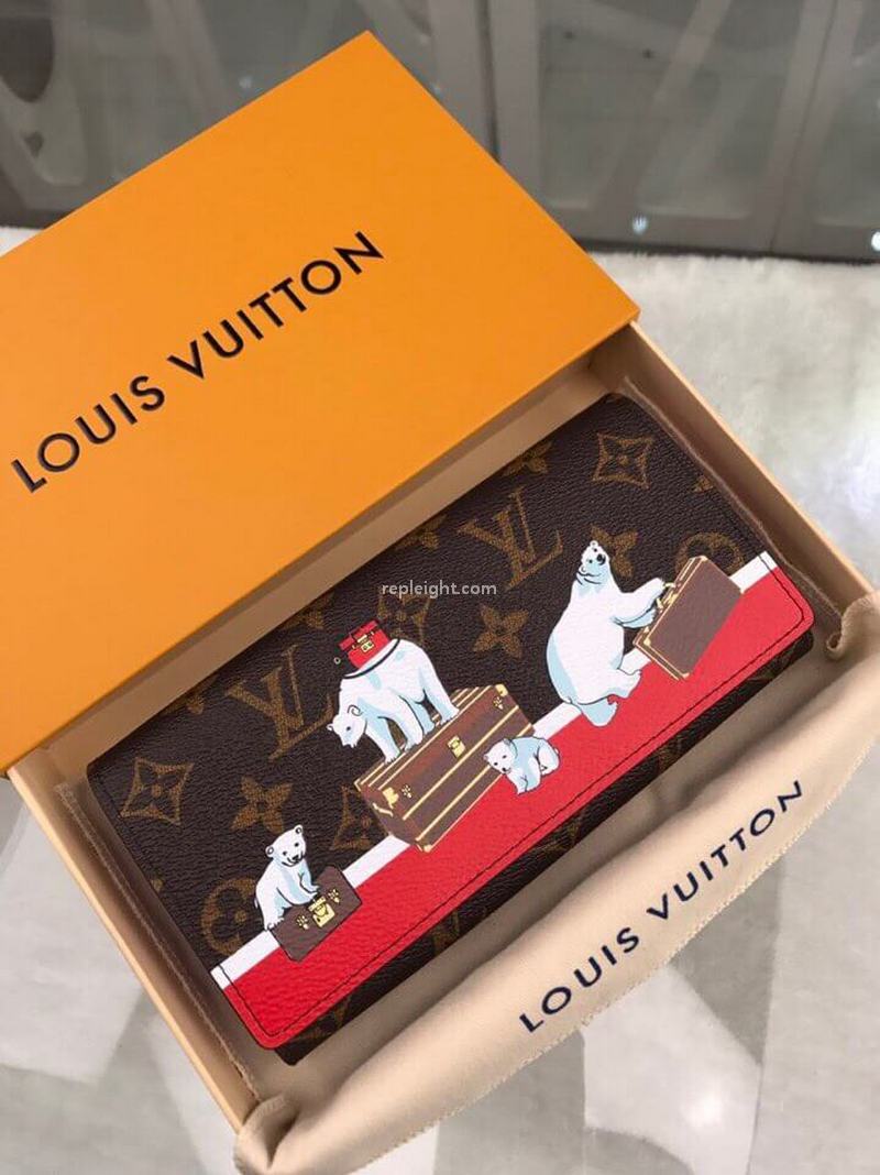 LOUIS VUITTON-M62086 루이비통 모노그램 북극곰 프린트 사라 월릿