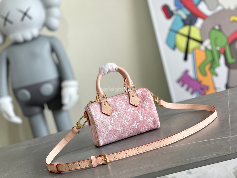 LOUIS VUITTON-M81213 루이비통 핑크 모노그램 데님 나노 스피디