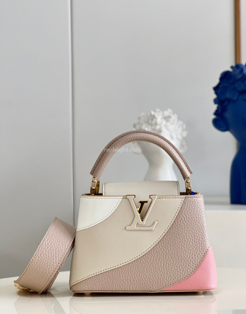 LOUIS VUITTON-M59864 루이비통 핑크/그린 토뤼옹 가죽 카퓌신 미니