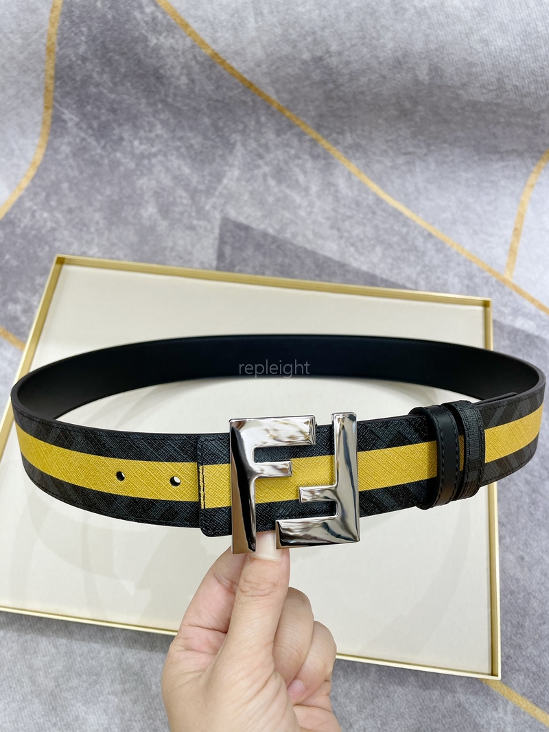 FENDI- 펜디 7C0424 블랙 가죽 벨트 4CM