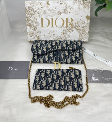 DIOR-S5614CTZQ_M928-SADDLE 체인 장지갑