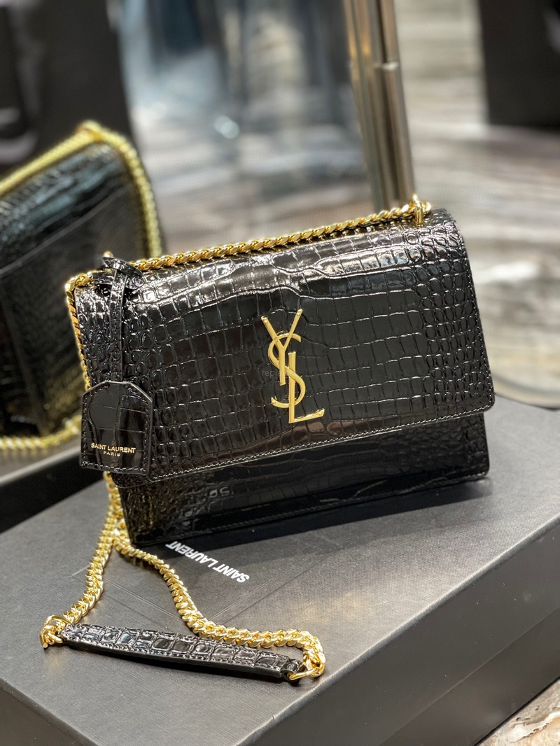 YSL-442906DND0J1000 크로커다일 엠보스드 샤이니 SUNSET 미디엄백