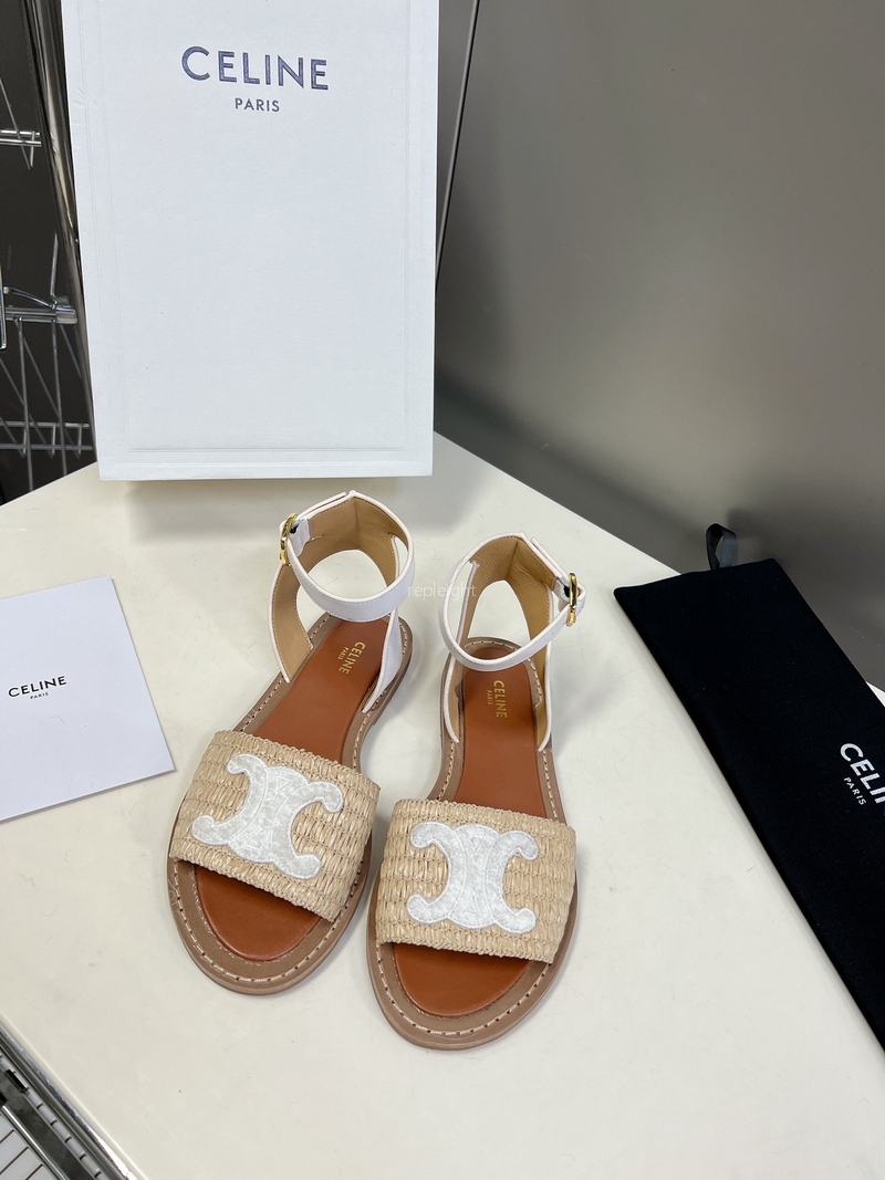 셀린느- CELINE 352402248C.02GH LYMPIA FLAT STRAP SANDAL