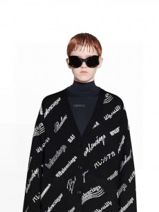 발렌시아가-BALENCIAGA Logomania All Over Cardigan