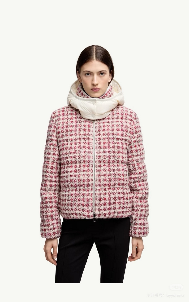 몽클레어-MONCLER K20931A00246598YN Andronne 트위드 후드 쇼트 다운 재킷