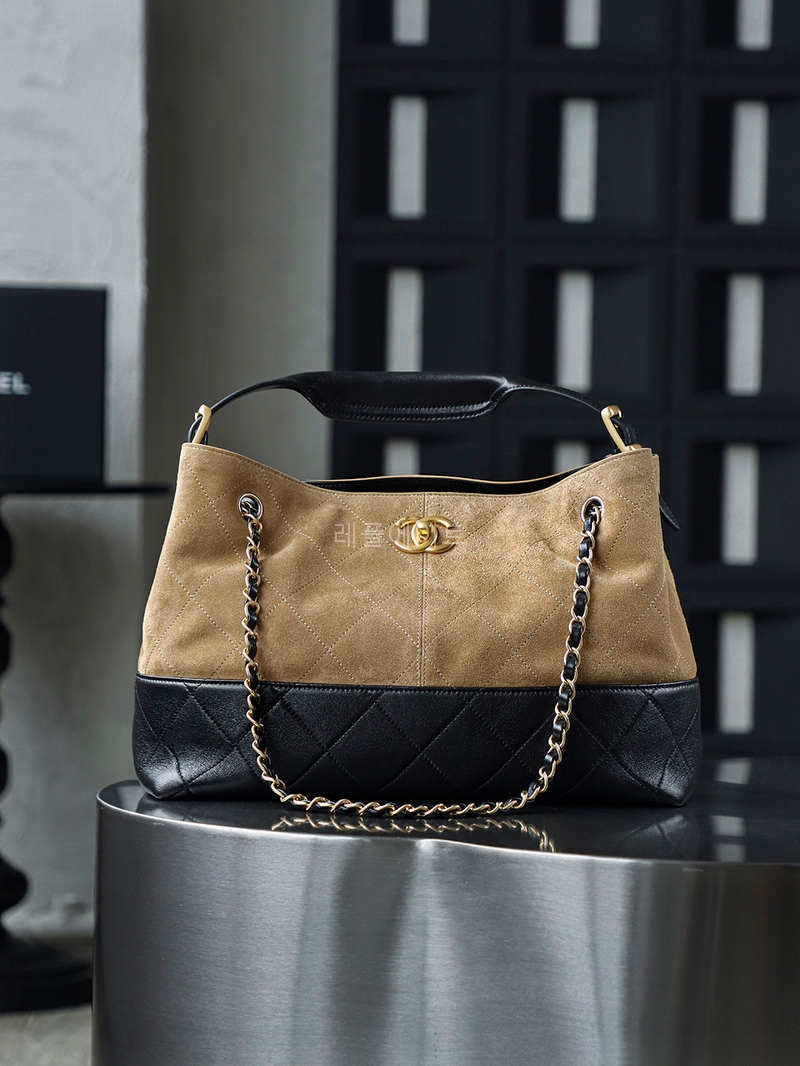 샤넬 CHANEL 쇼핑백 스웨이드 카프스킨