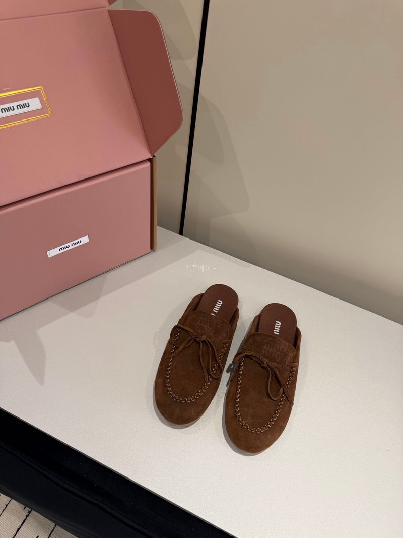 MIUMIU - 미우미우 5R604E_054_F0324_F_005 Suede Deck mules