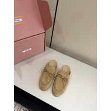 MIUMIU - 미우미우 5D577E_054_F0F24_F_005 Suede Deck mules