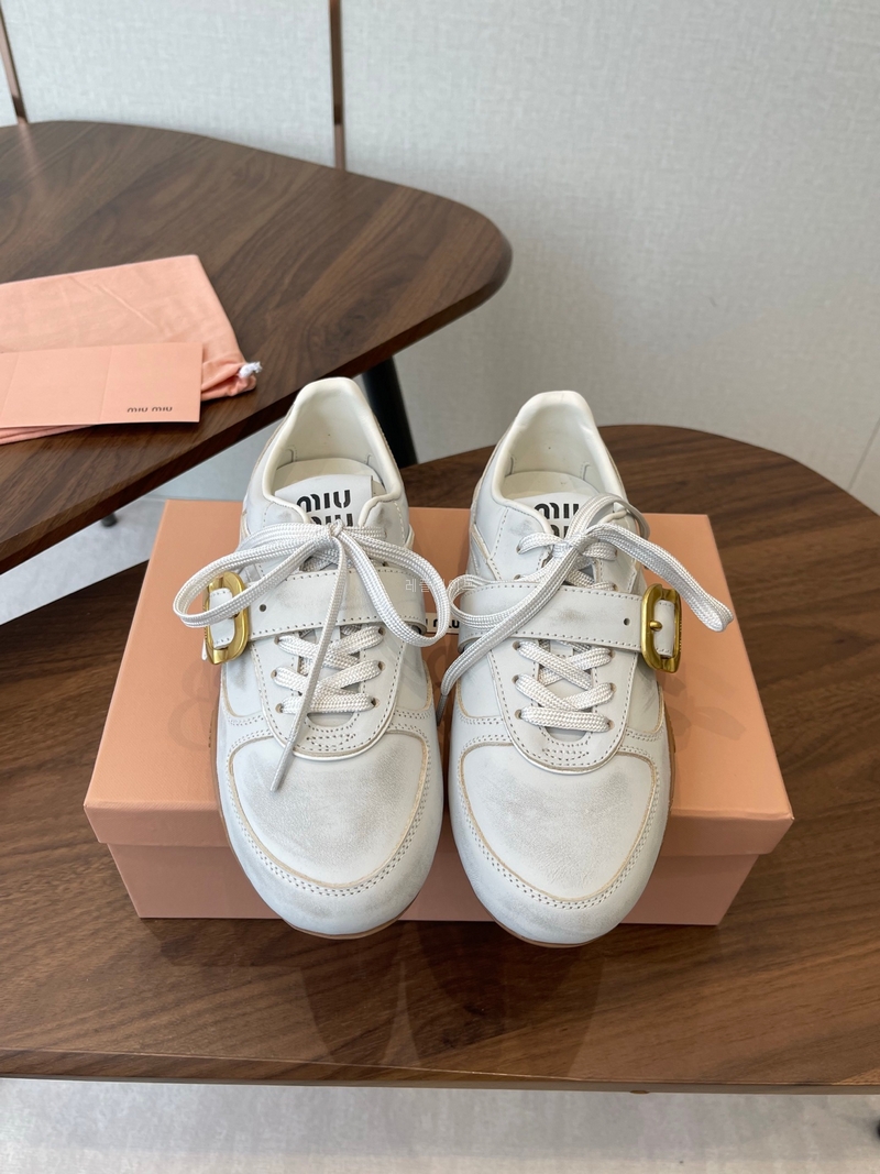 MIUMIU - 미우미우 가죽 스니커즈