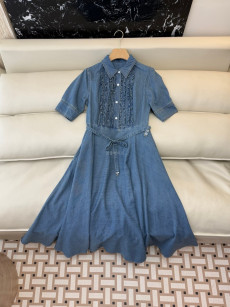 DIOR - 디올 622R89A3D53_X5481 Mid-Length Belted Shirtdress